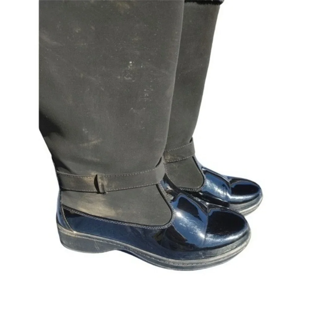 WOMENS TUNDRA TALL BOOTS SIZE 10 BLACK/BLACK PATENT LEATHER